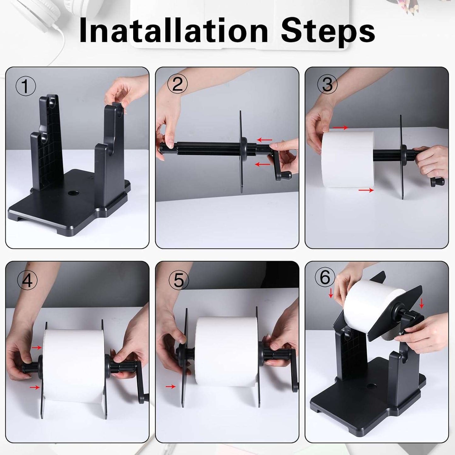 Thermal Label Holder for Rolls and Fan-Fold Labels Label Holder Black