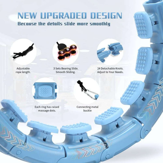 Fitness Hoop 2 in 1 Abdominal Fitness Massage, 24 Knots Great for Adul Challenge yourself with the Fitness Hoop 2 in 1 Abdominal Fitness Massage! This high-end hoop sports 24 knots of hard ABS plastic for a comfortable, lightweight yeindoorTOPDEALTOPDEAL1 Abdominal Fitness Massage, 24 Knots Great