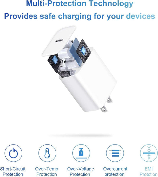IPhone 14 13 12 Charger Fast Charging 20W PD USB C Wall Charger
