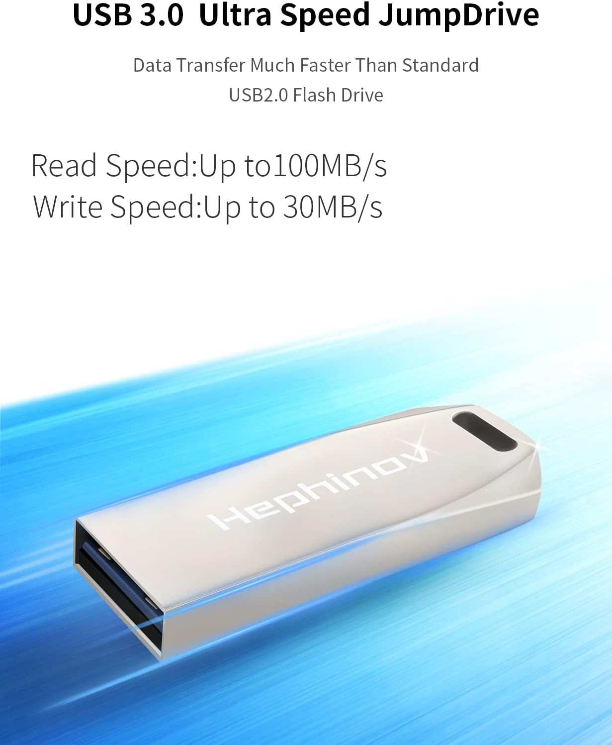 Flash drive, mini USB stick USB 2.0 (128G) Stylish and durable zinc。