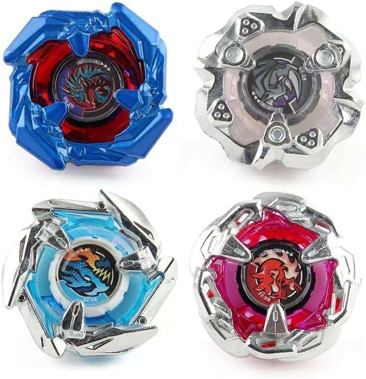 Battling Tops Box Set, Burst Gyro Toys 12 Spinning Tops + 2 Launchers + Stickers Combat Battling Game with Portable Box Gift for Kids Children Boys