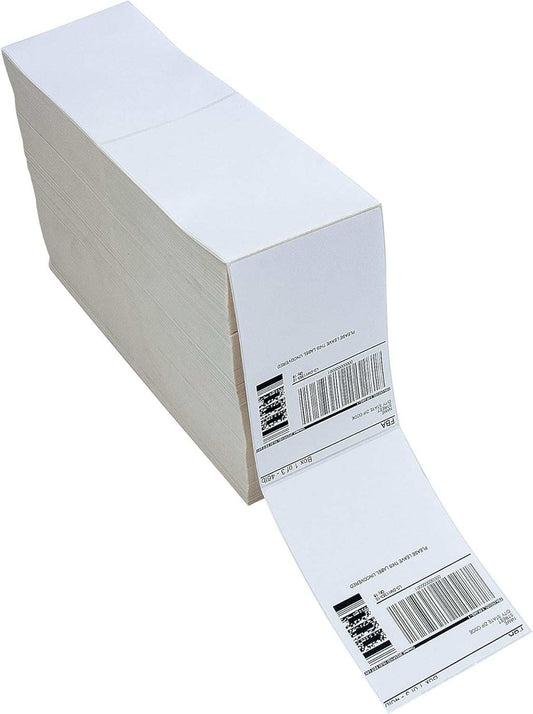 TOPDEAL 4" x 6" White - Direct Thermal Labels, - Fanfold (2 Stack x 2000 Thermal=4000/Case) 60 cases per pallet. $58.77 per case