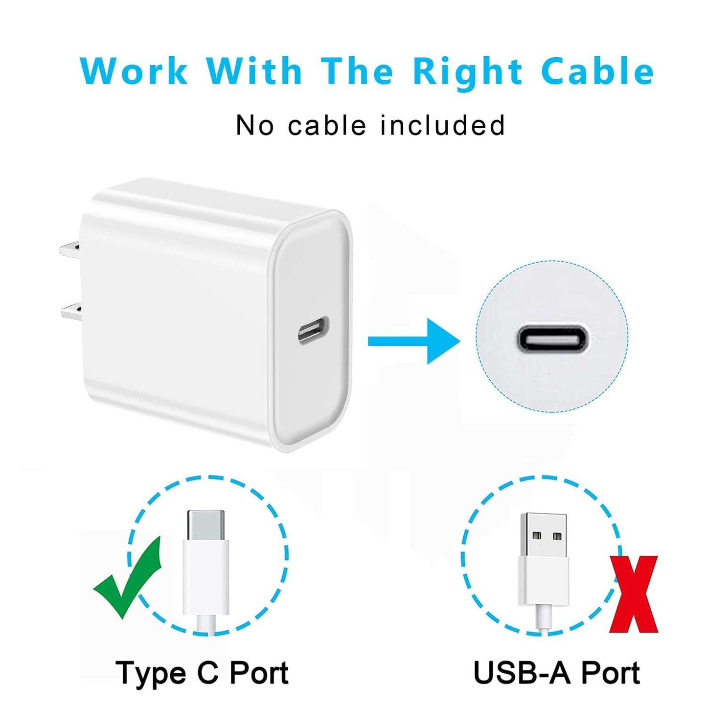 iPhone 15 Fast Charger Block, USB Type C Wall Charger 2Pack 20W PD Charging Brick Power Adapter Plug Box for Apple iPhone 15 Pro Max/15 Plus/iPhone 14 Pro Max/14 Plus/13 Pro/12 Pro/Mini/iPad