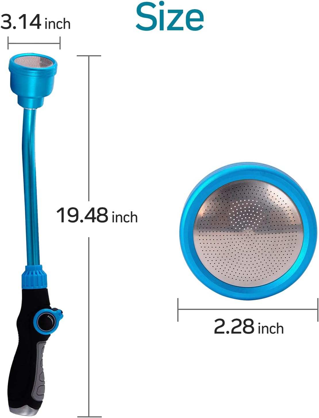 Watering Wand 19 Inch Detachable Sprayer Wand 1000 Holes Garden Hose Wand