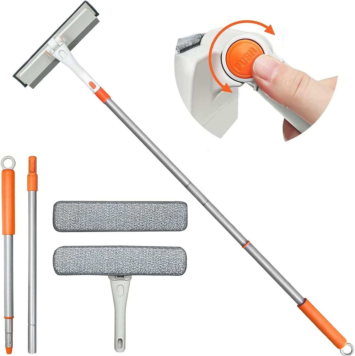 Window Squeegee, 2 in 1 Rotatable Window Cleaning Tool Kit with 48" Ex Our Window Squeegee is the ultimate 2-in-1 cleaning tool with an extendable handle and rotatable head for easy, efficient window cleaning. Perfect for any height,indoorTOPDEALTOPDEAL1 Rotatable Window Cleaning Tool Kit