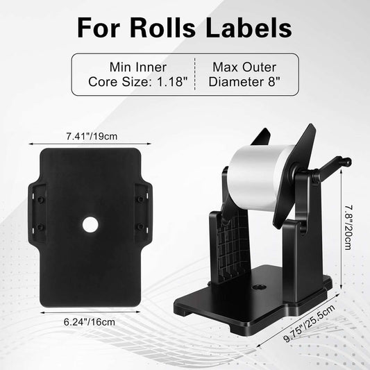 Thermal Label Holder for Rolls and Fan-Fold Labels Label Holder Black