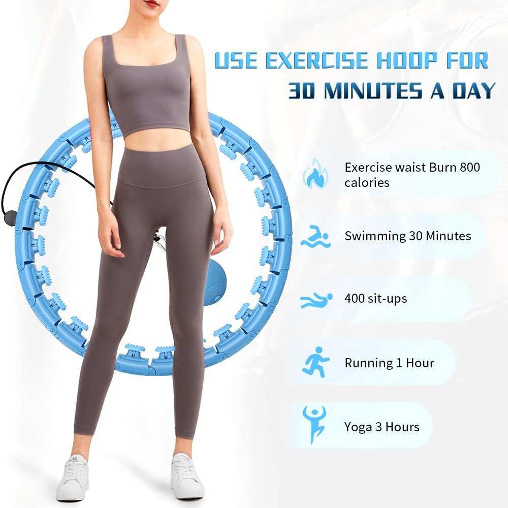 Fitness Hoop 2 in 1 Abdominal Fitness Massage, 24 Knots Great for Adul Challenge yourself with the Fitness Hoop 2 in 1 Abdominal Fitness Massage! This high-end hoop sports 24 knots of hard ABS plastic for a comfortable, lightweight yeindoorTOPDEALTOPDEAL1 Abdominal Fitness Massage, 24 Knots Great