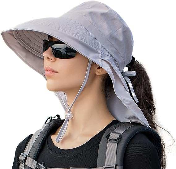 Sun Hats for Women Hiking Fishing Hat Wide Brim Hat with Large Neck Flap Sun Protection Hats for Women
