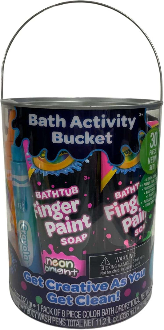 Crayola Bath Activity Bucket, 30 Piece Neon Set