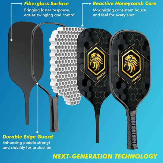 Pickleball Paddles - Pickleball Ball Set Two rackets and four balls