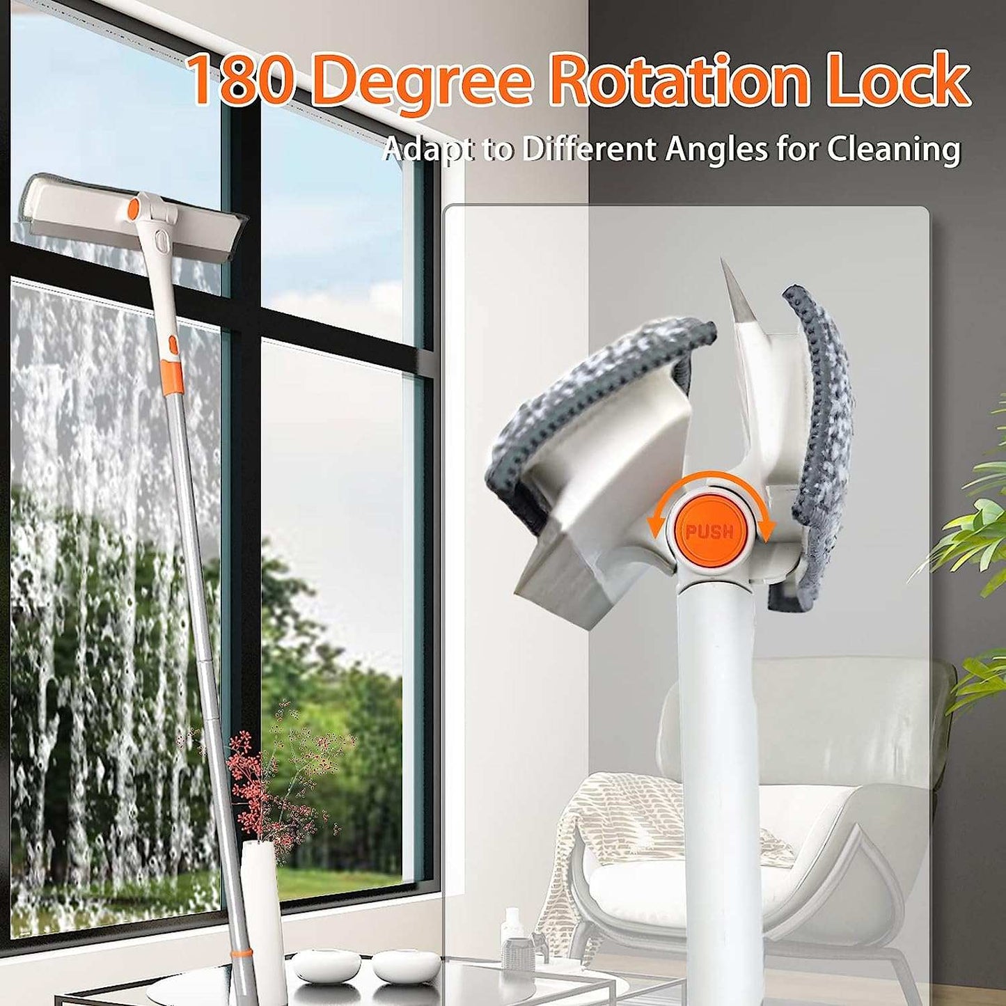 Window Squeegee, 2 in 1 Rotatable Window Cleaning Tool Kit with 48" Ex Our Window Squeegee is the ultimate 2-in-1 cleaning tool with an extendable handle and rotatable head for easy, efficient window cleaning. Perfect for any height,indoorTOPDEALTOPDEAL1 Rotatable Window Cleaning Tool Kit