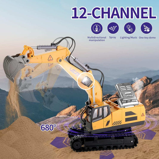 Remote Control Excavator Toys, Excavator Construction Toys for Boys with Gesture Control