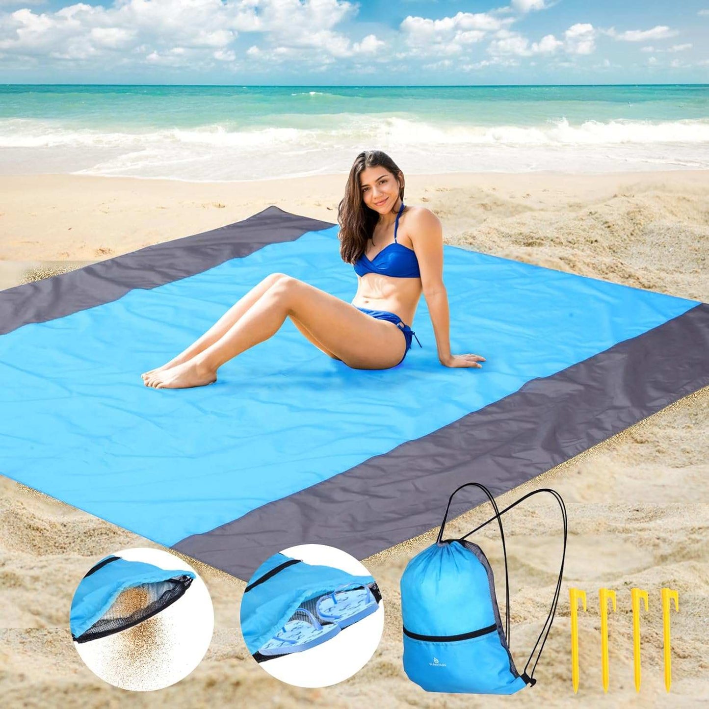 Beach Blanket (Blue and orange shipped randomly)