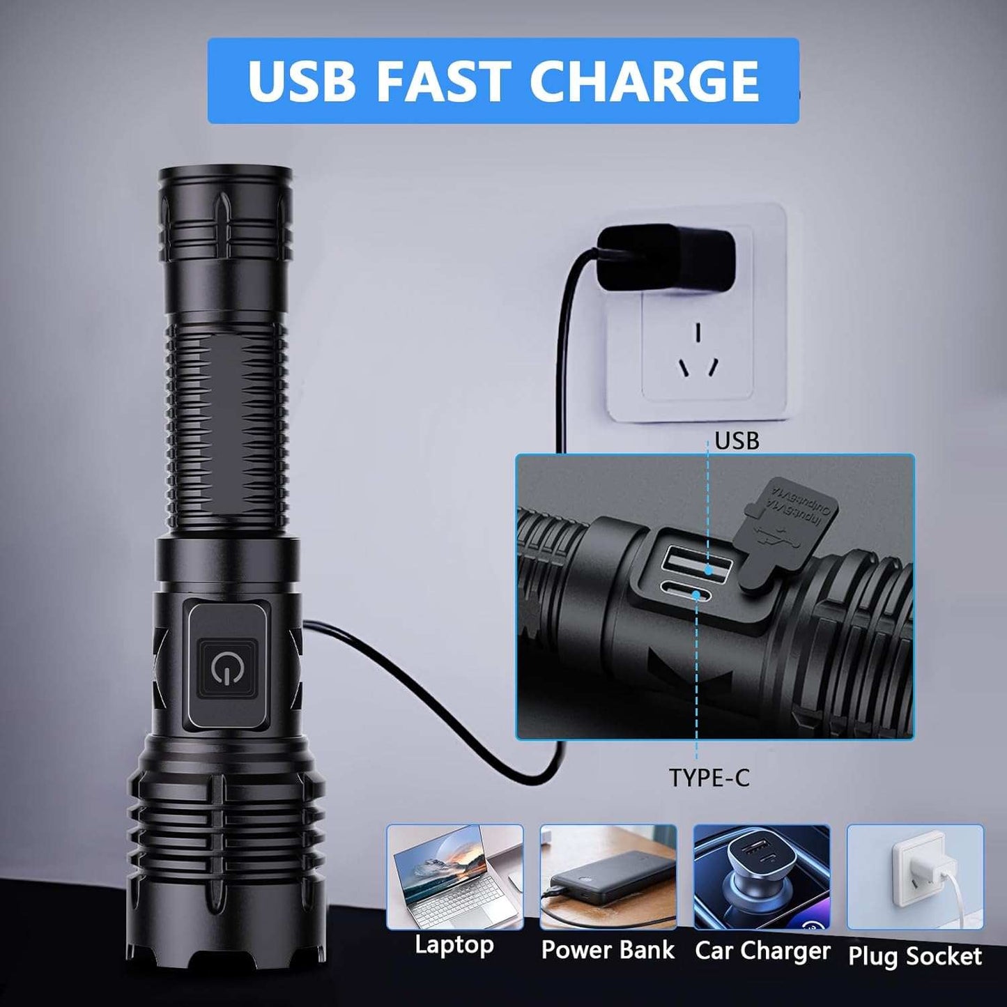 flashlight outdoorElevate your outdoor experience with our Flashlights High Lumens Rechargeable. This 20000 lumens flashlight boasts an advanced XHP70 LED chip to provide powerful ligoutdoorTOPDEALTOPDEALflashlight outdoorflashlight outdoor