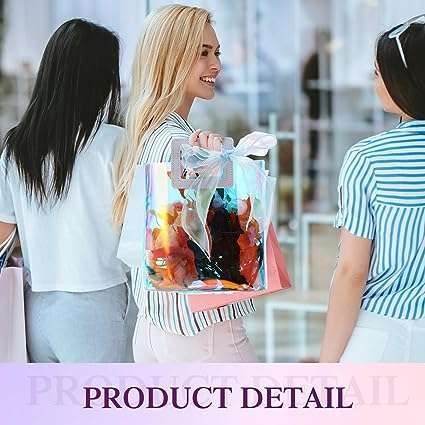 12 Pcs Clear Holographic Tote Bags
12 Pcs Clear Holographic Tote Bags Iridescent Reusable Gift Bag with Handles 7.9 x 7.9 x 3.9'' Transparent PVC Wrap Bags Bag and Ribbon for Birthday Wedding ShoppinindoorTOPDEALTOPDEAL12 Pcs Clear Holographic Tote Bags