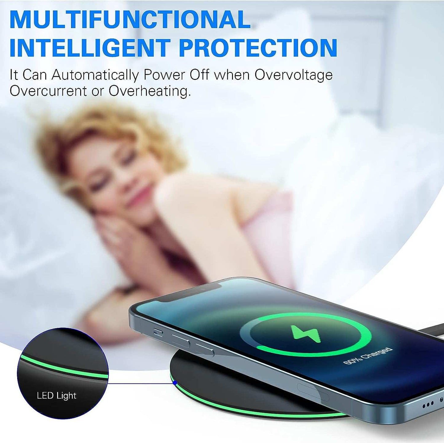 15W fast wireless charger charging efficiency is faster and more stablExperience ultra-fast wireless charging with the 15W Boost Charge Wireless Charging Pad. Enjoy the advanced power of up to 15-watts, easily and safely powering your indoorTOPDEALTOPDEAL15W fast wireless charger charging efficiency