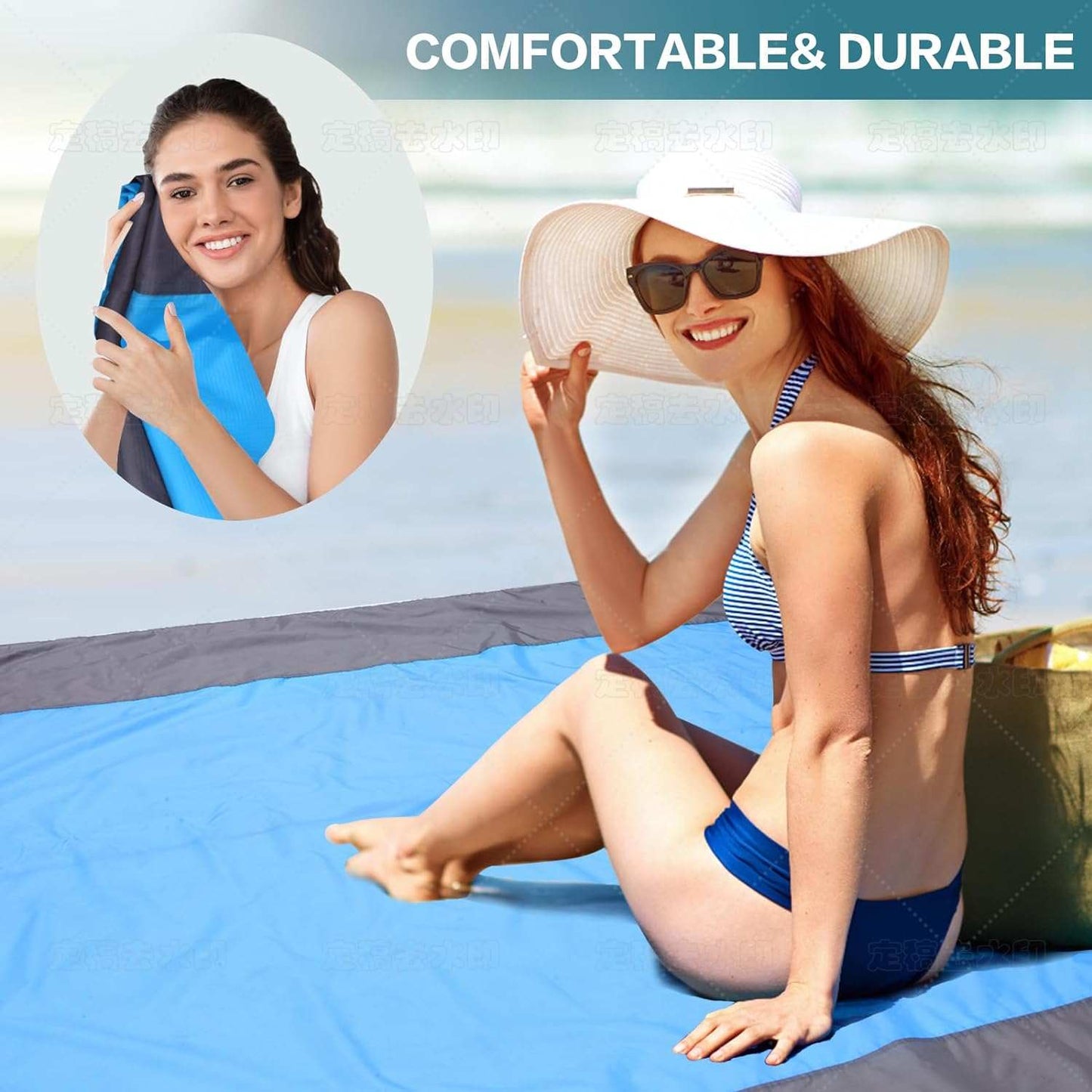 Beach Blanket (Blue and orange shipped randomly)
