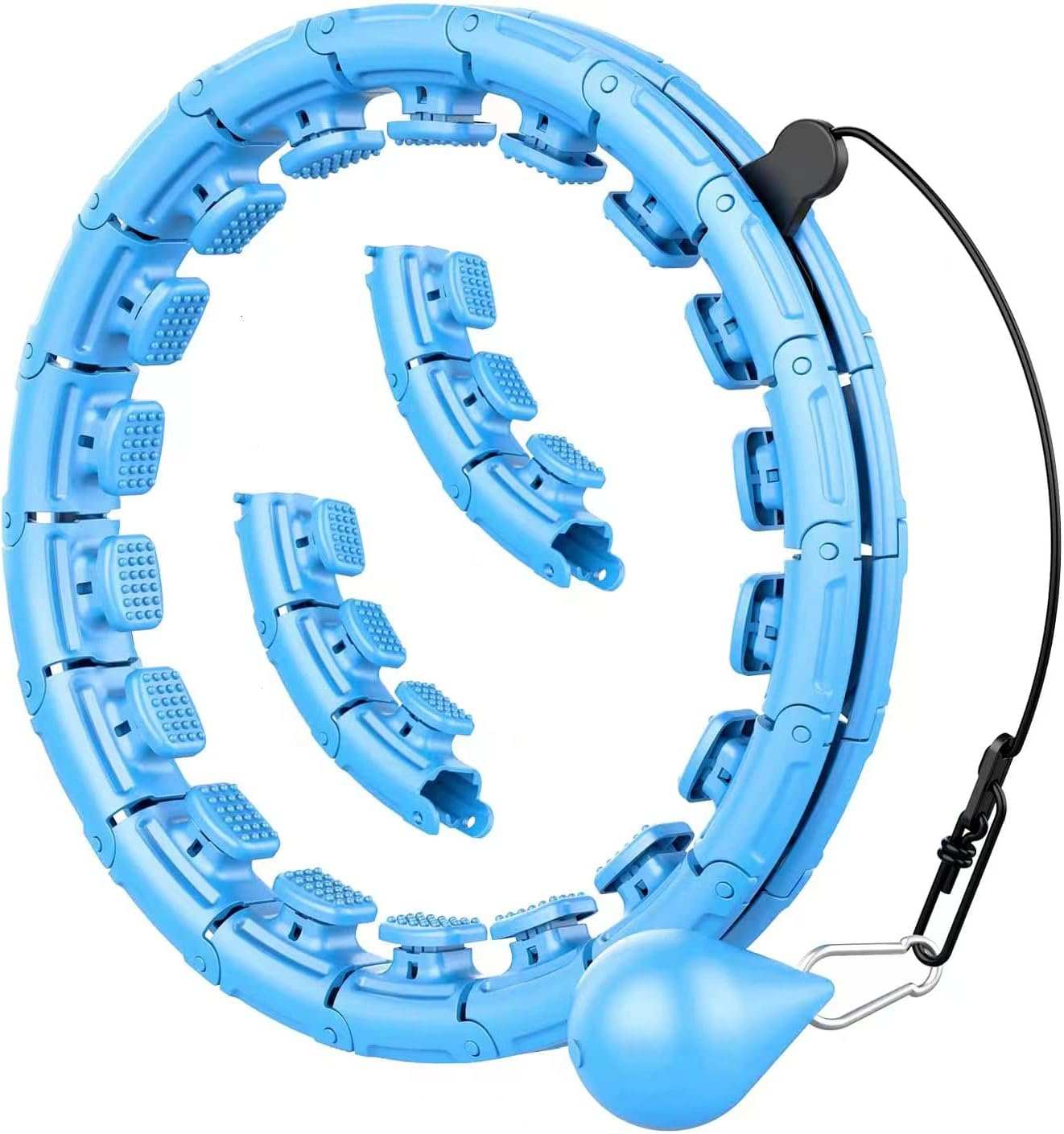 Fitness Hoop 2 in 1 Abdominal Fitness Massage, 24 Knots Great for Adul Challenge yourself with the Fitness Hoop 2 in 1 Abdominal Fitness Massage! This high-end hoop sports 24 knots of hard ABS plastic for a comfortable, lightweight yeindoorTOPDEALTOPDEAL1 Abdominal Fitness Massage, 24 Knots Great