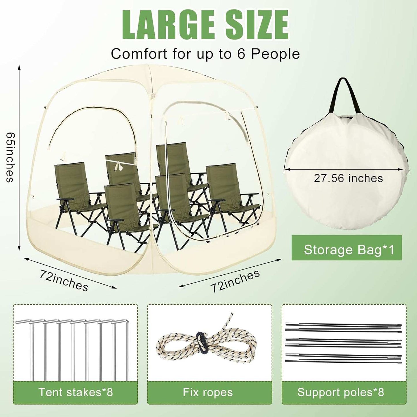 Clear bubble tent 1-6 Persons, Outdoor , 72"x72"x65"H