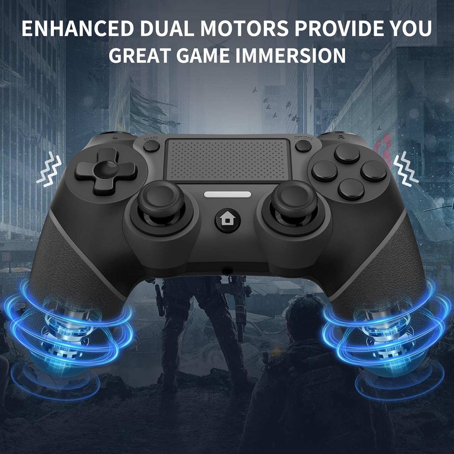Ubsvaky Wireless Controller for PS4, Wired P-4 Pro Controller with Paddles, Black P-4 Controller Accessories, P-4 Accessories Perfect Adaptive Full Version 4/4