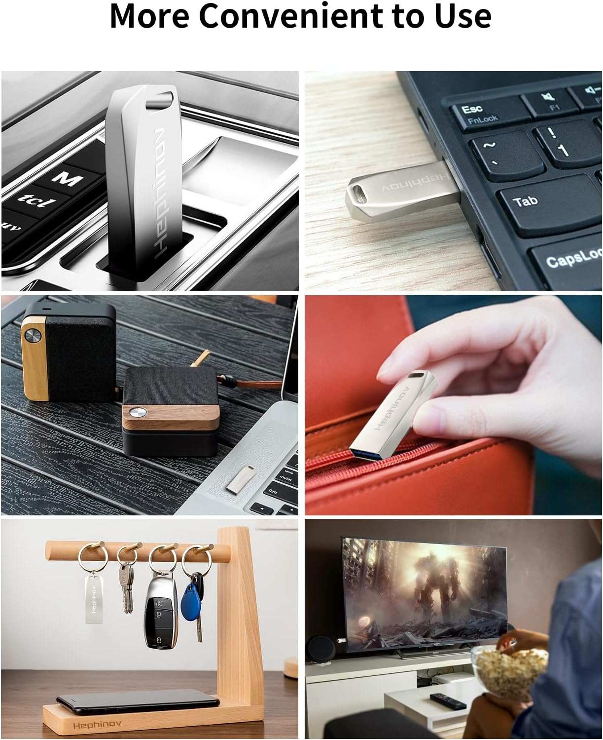 Flash drive, mini USB stick USB 2.0 (128G) Stylish and durable zinc。
