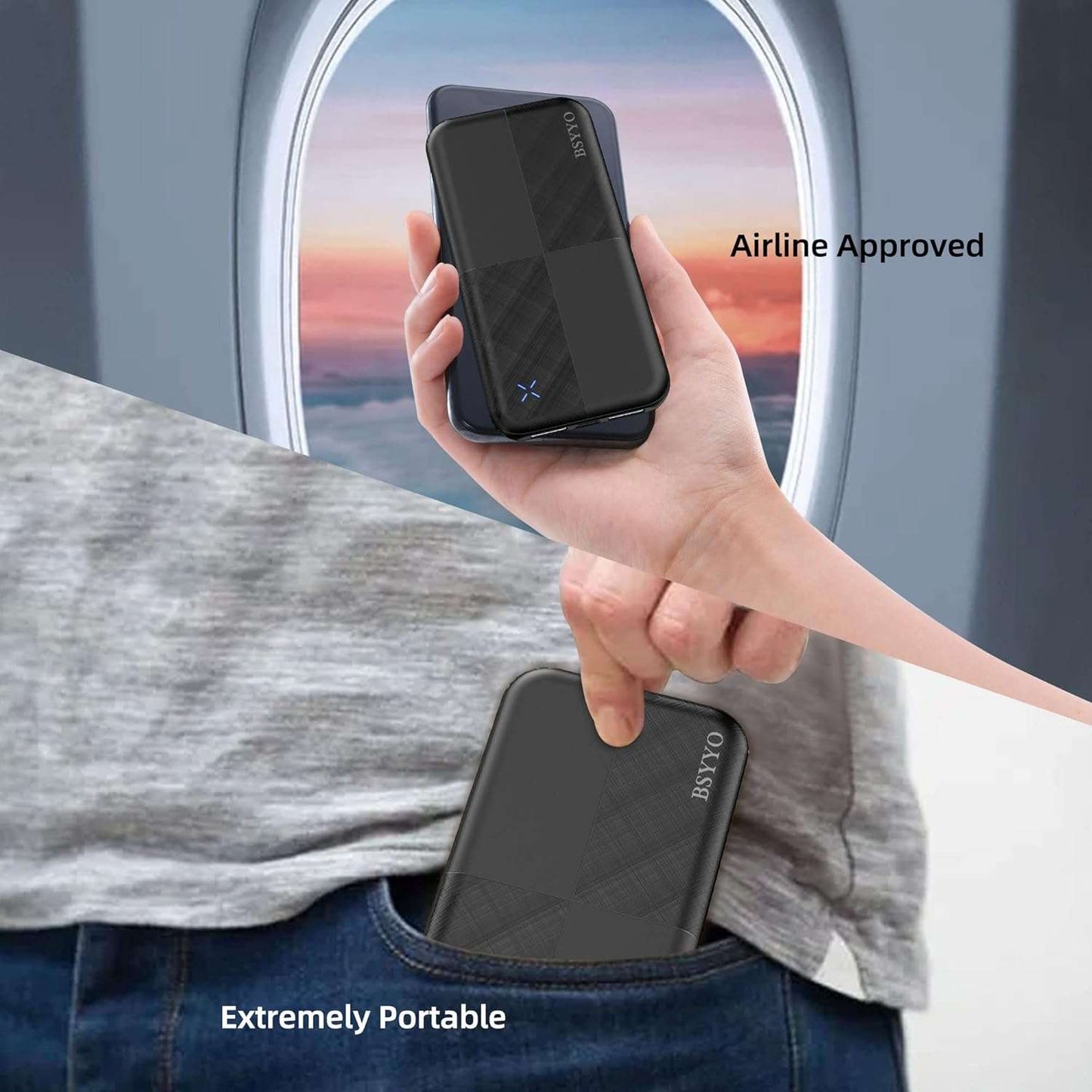 Power Bank 10000mAh Portable Charger,USB C High-Speed