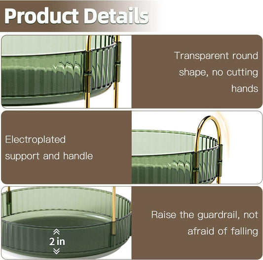 Rotating Makeup Organizer Rotate 360 degrees Second floor (green )