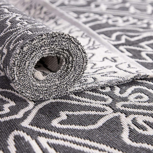 Boho Decor Area Rug - 3'x5' Machine Washable Grey Rug Woven Double Sid Add a vibrant touch to your living space with this unique boho decor rug. Boasting a vivid grey and beige design, this 3'x5' lightweight rug is made from double-siindoorTOPDEALTOPDEALEntry Throw Carpet Boho Decor Area Rug - 3'x5' Machine Washable Grey Rug Woven Double Sid