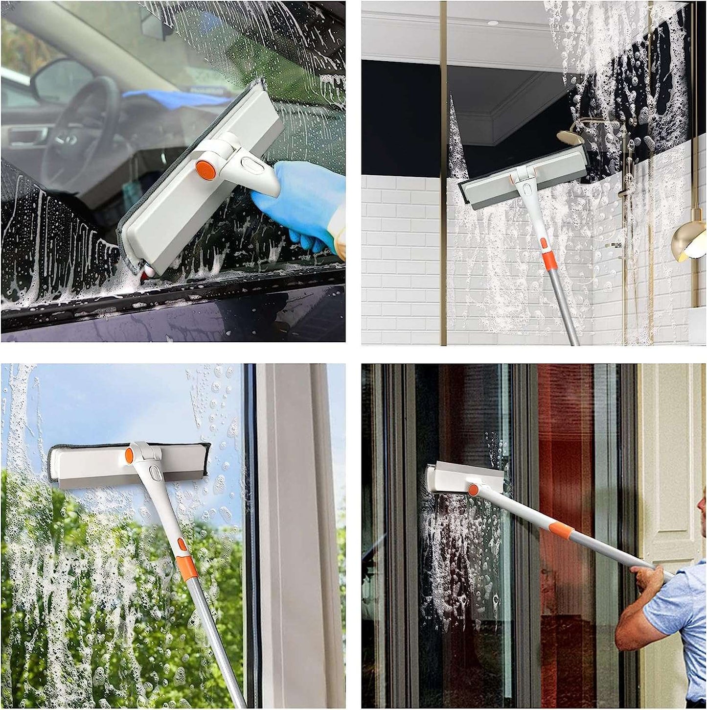 Window Squeegee, 2 in 1 Rotatable Window Cleaning Tool Kit with 48" Ex Our Window Squeegee is the ultimate 2-in-1 cleaning tool with an extendable handle and rotatable head for easy, efficient window cleaning. Perfect for any height,indoorTOPDEALTOPDEAL1 Rotatable Window Cleaning Tool Kit
