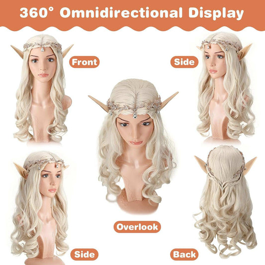 Long Blonde Braided Wig for Women with Crystal Leaf Crown and Fairy Ea Live out your wildest dreams in our Long Blonde Braided Wig! Featuring a heat-resistant, high-quality synthetic construction and stunning crystal leaf crown with faoutdoorTOPDEALTOPDEALLong Blonde Braided Wig