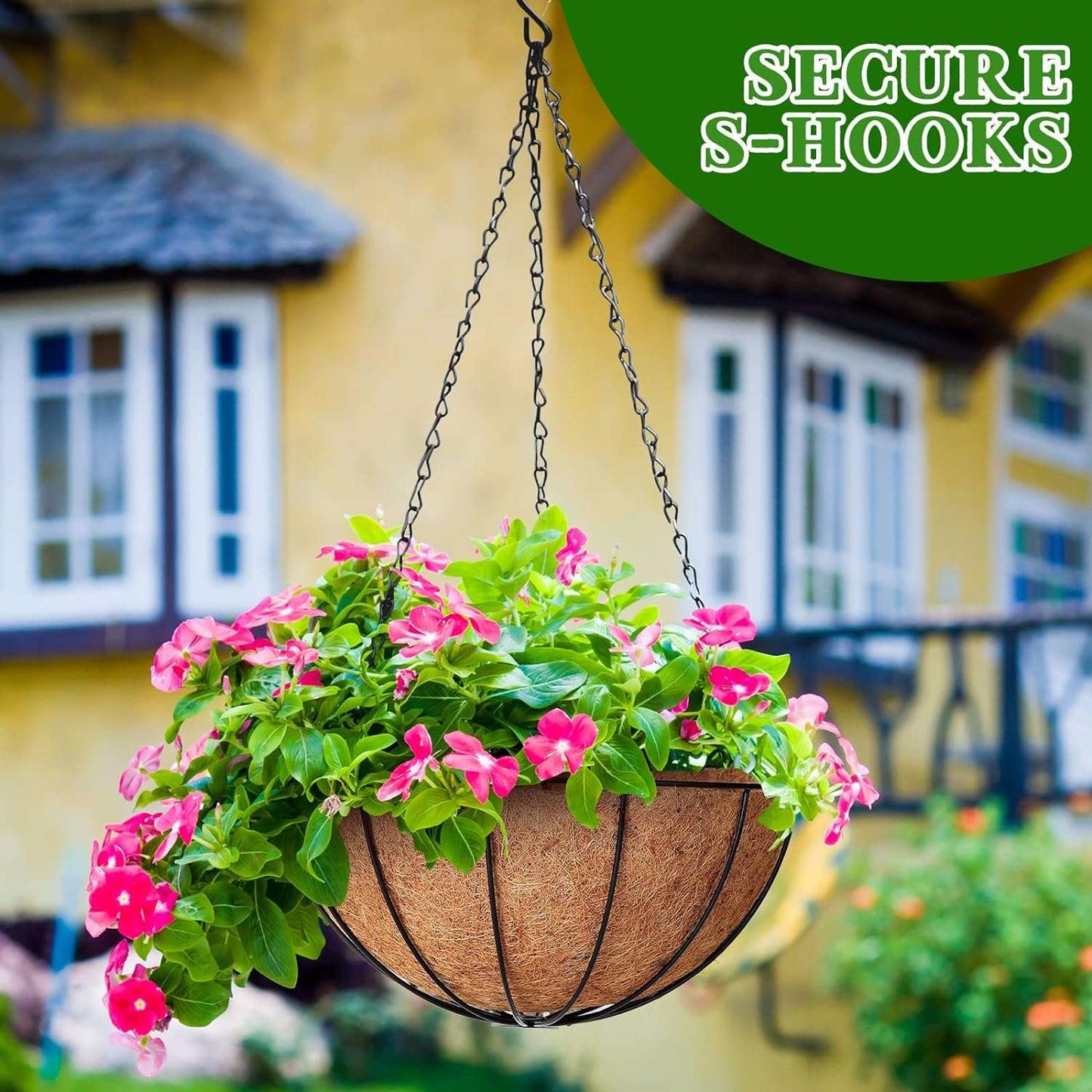 Hanging Planter Basket Flower Holder 4 PCS 16 PCS-INCH( Metal)Put your plants on display with these 4 hanging planters! Each planter features a 16” metal frame with a coconut fiber liner for reliable, long-lasting use inside oroutdoorTOPDEALTOPDEALHanging Planter Basket Flower HolderHanging Planter Basket Flower Holder 4 PCS 16 PCS-INCH( Metal)