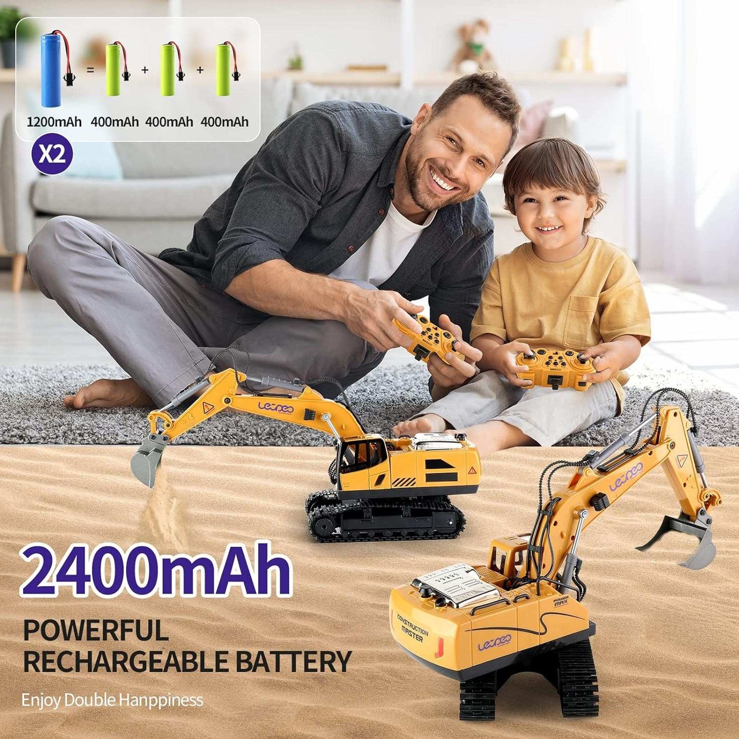Remote Control Excavator Toys, Excavator Construction Toys for Boys with Gesture Control