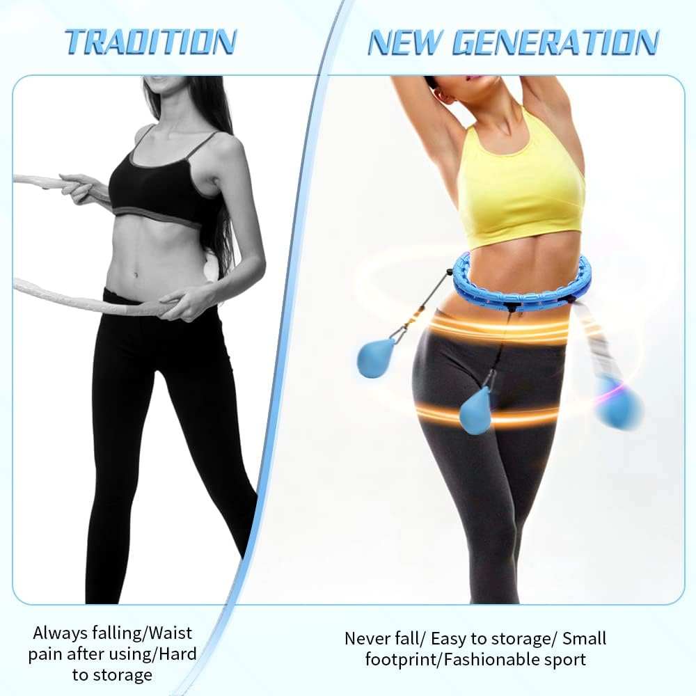 Fitness Hoop 2 in 1 Abdominal Fitness Massage, 24 Knots Great for Adul  Challenge yourself with the Fitness Hoop 2 in 1 Abdominal Fitness Massage! This high-end hoop sports 24 knots of hard ABS plastic for a comfortable, lightweight yeindoorTOPDEALTOPDEAL1 Abdominal Fitness Massage, 24 Knots Great