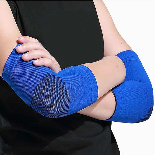 Kids Arm Guard,Compression Elbow Pads, Children's Elbow Sleeves,Elbow Protection for Cycling Sports Basketball Volleyball(1 PAIR) (Blue)