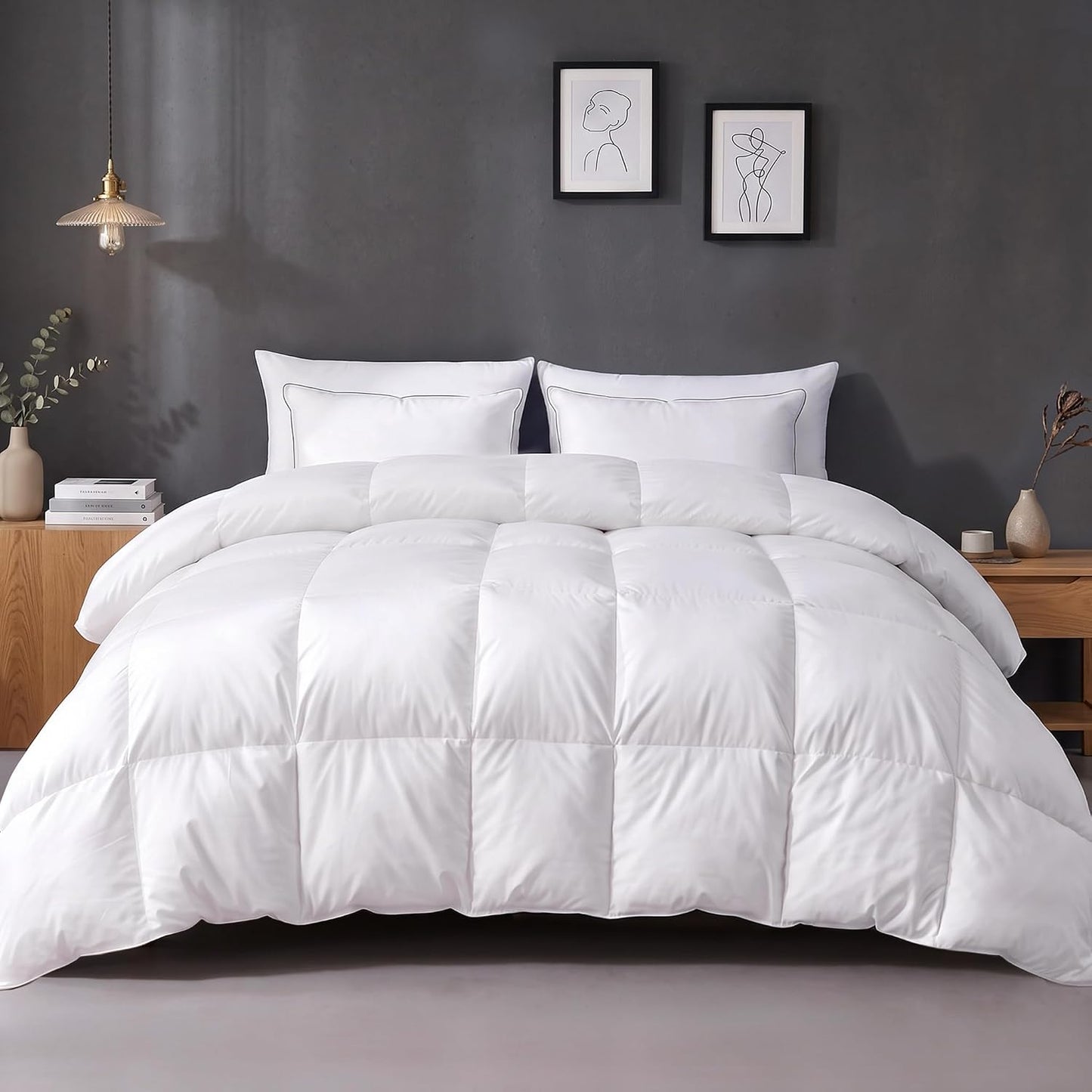 Goose Feather and Down Comforter Duvet Insert