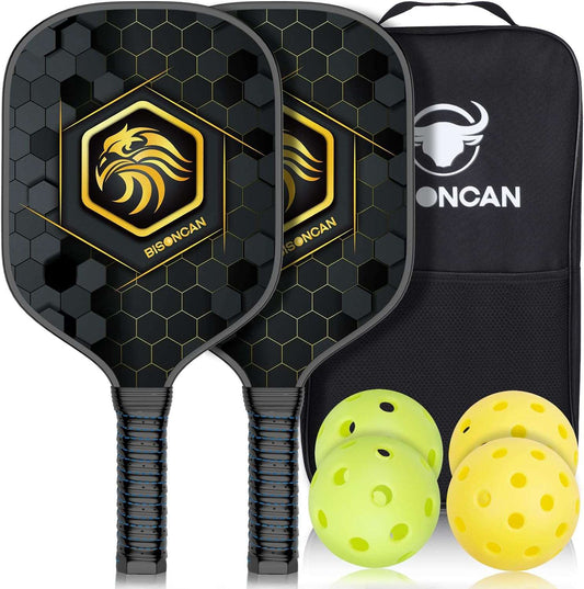 Pickleball Paddles - Pickleball Ball Set Two rackets and four balls