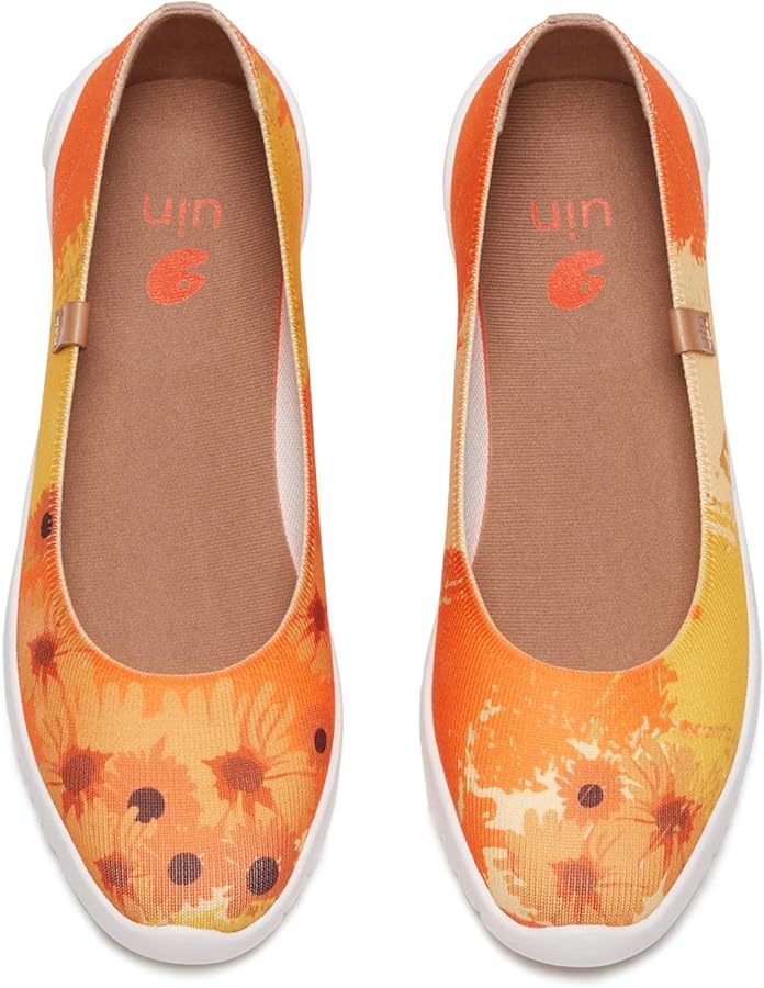 Ballet Flats Shoes for Women Art Printed Wide Toe Casual Breathable Lightweight Slip On Women Loafers (Variants)