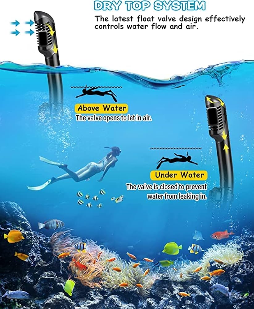 Eastern Watersports Pro Dry Snorkel Set with Anti Fog Panoramic Face Mask